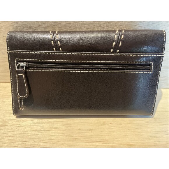 Kenneth Cole Reaction Dark Brown Wallet Snap Credit Card Purse Handbag Clutch - Picture 2 of 7